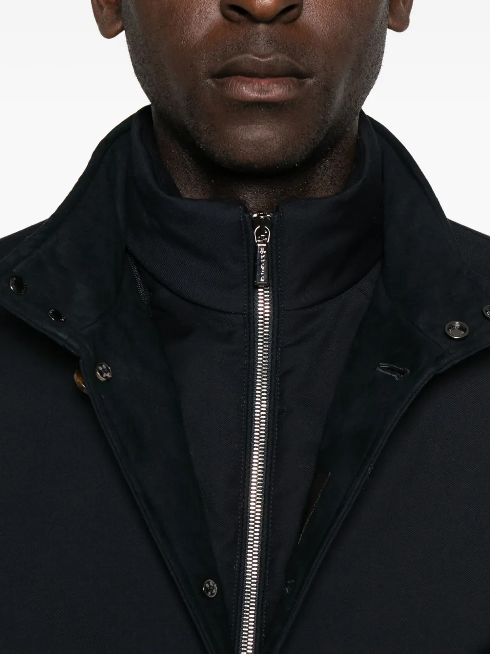 Moorer Button-fastening Bomber Jacket In Blue