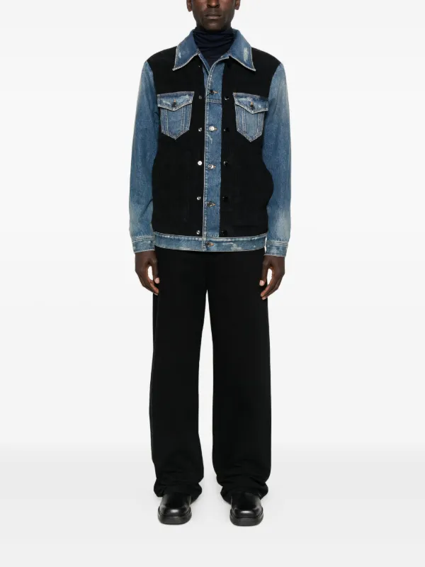 Dolce Gabbana denim-panelled Corduroy Jacket Blue FARFETCH ID