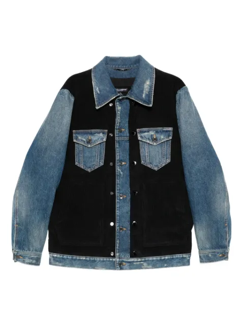 Dolce & Gabbana denim-panelled corduroy jacket