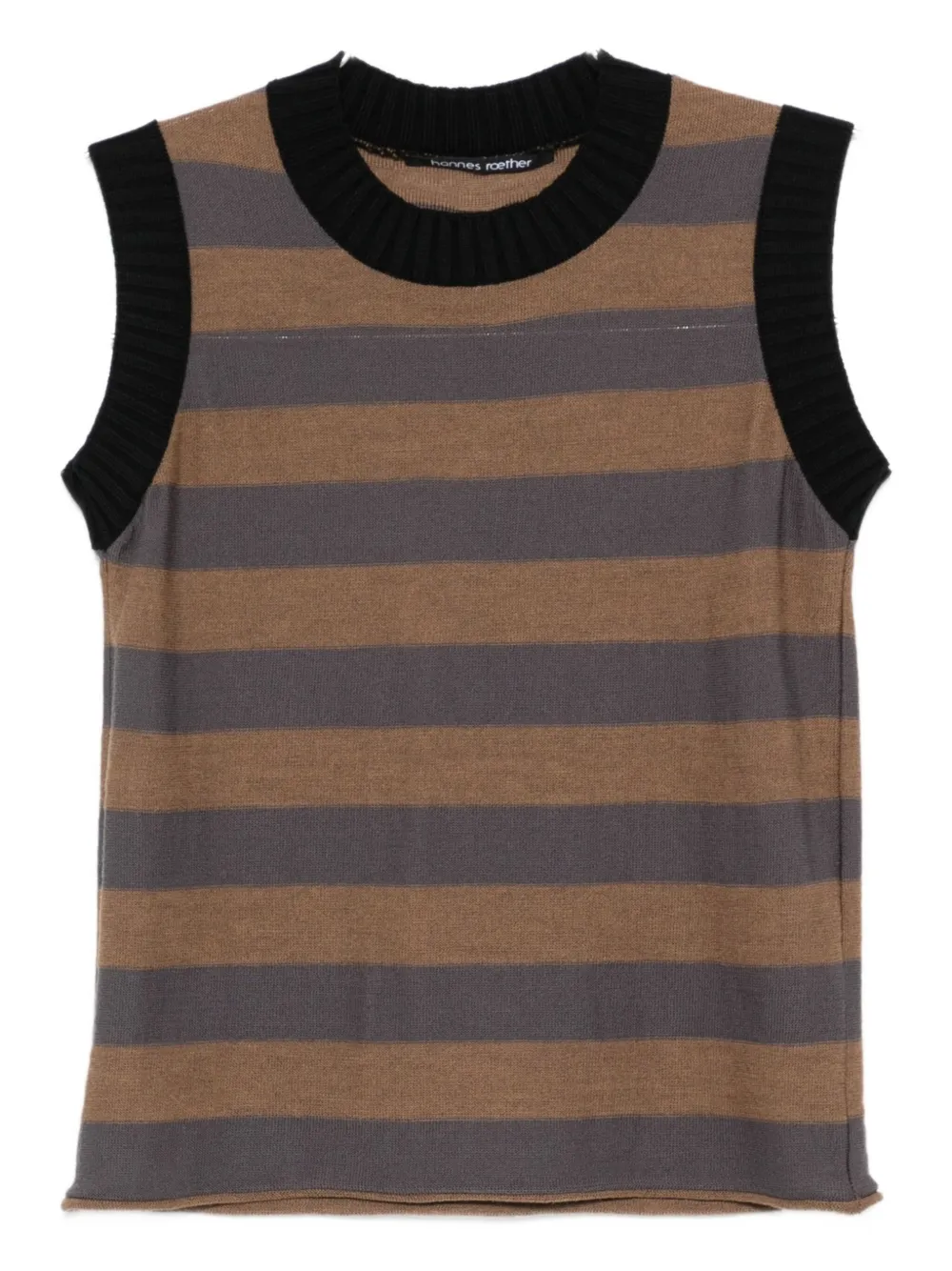 Hannes Roether striped sleeveless top | Brown | Image 1