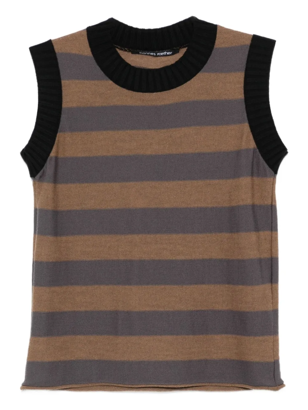 Hannes Roether striped sleeveless top | Brown | Image 1