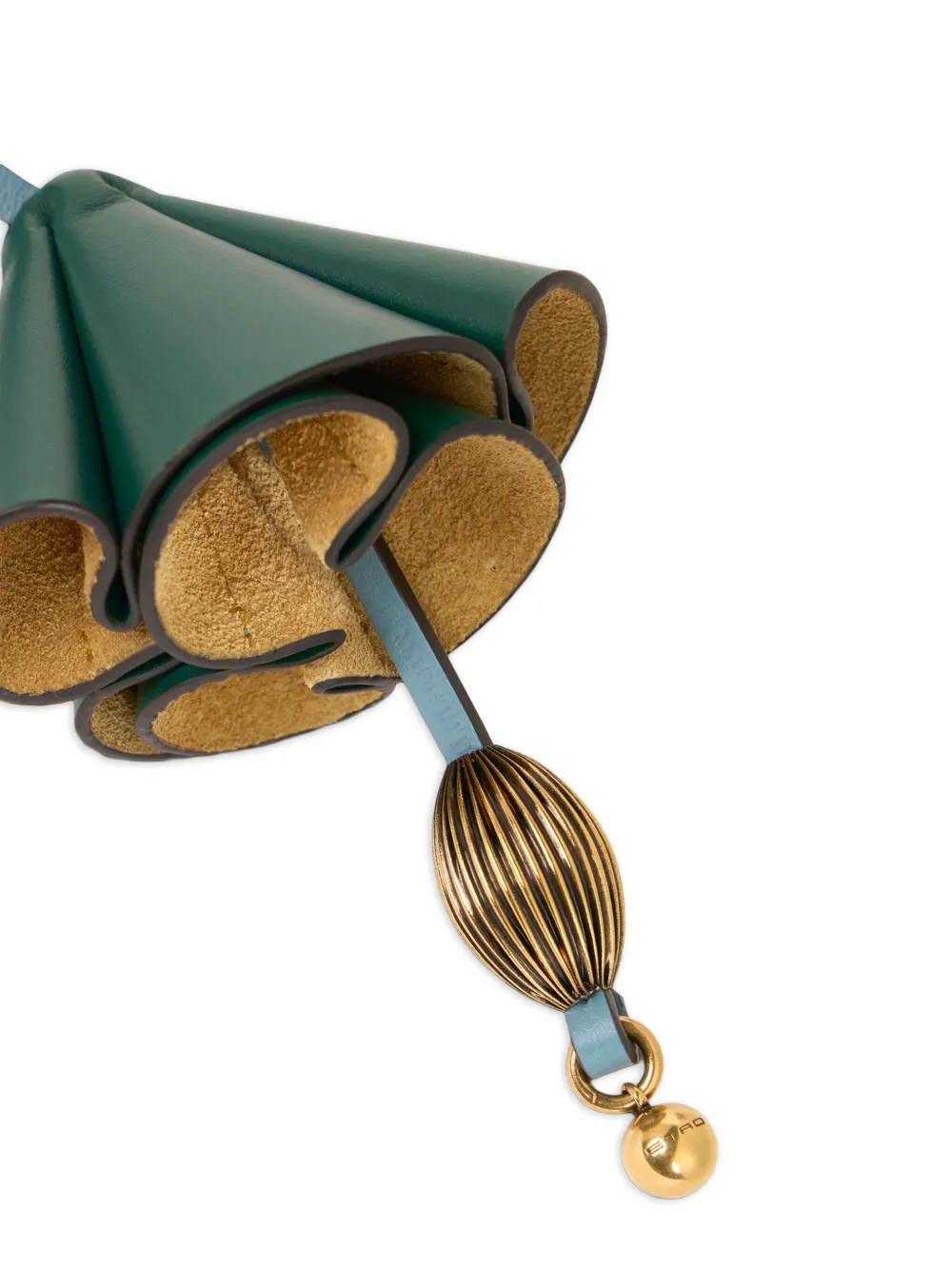 Etro Leather Flower Charm In Green
