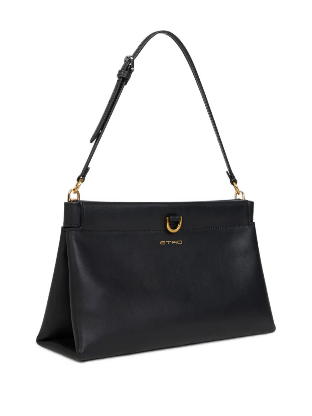 Etro Mini Talk Leather Shoulder Bag In Black