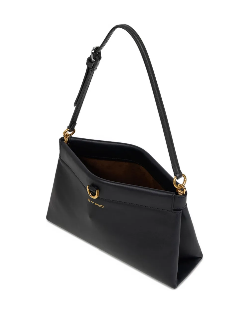 Etro Mini Talk Leather Shoulder Bag In Black