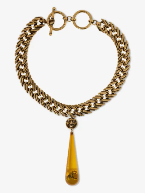 ETRO droplet paisley bee necklace