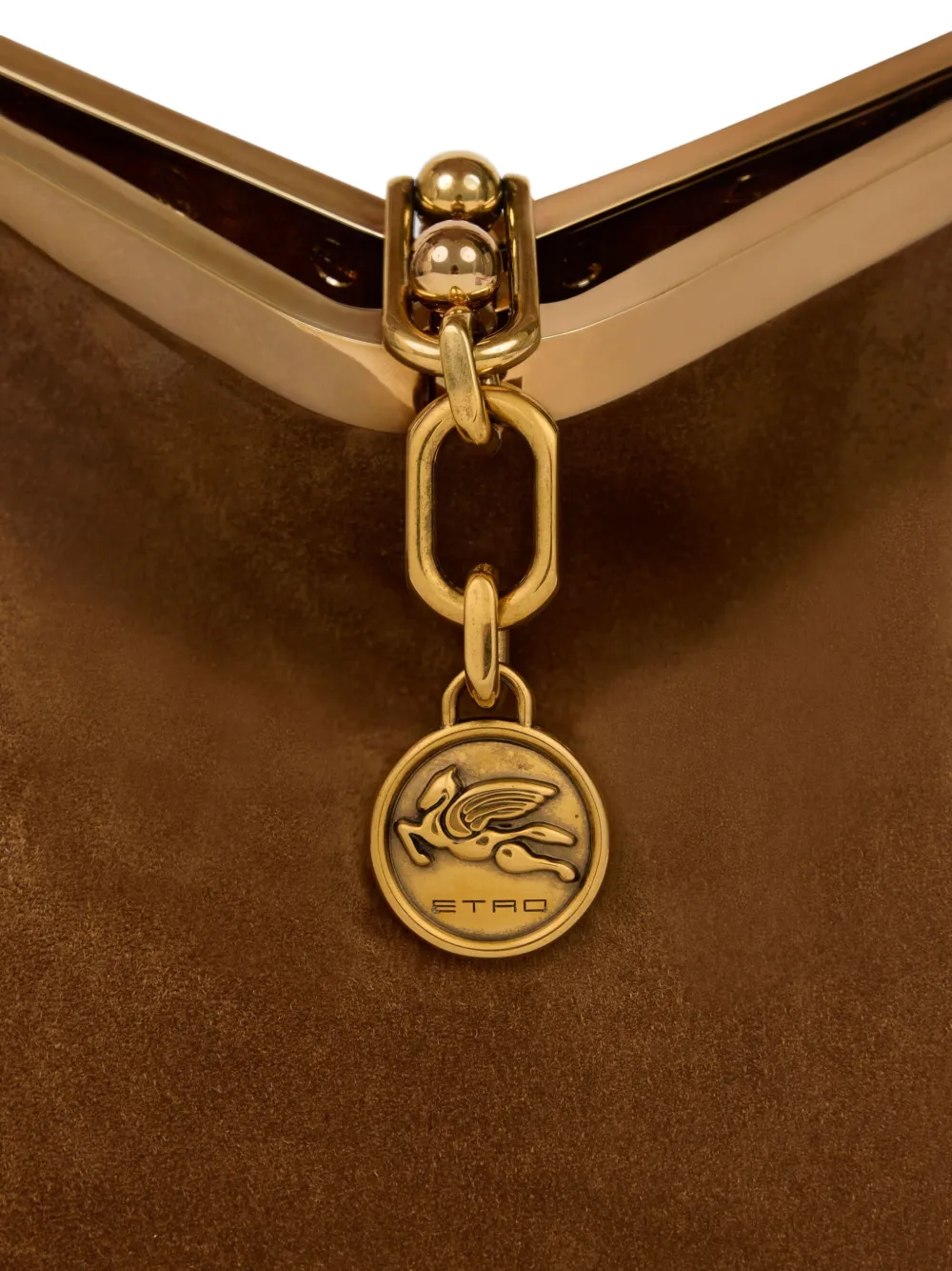 ETRO Kleine Vela suède schoudertas Bruin