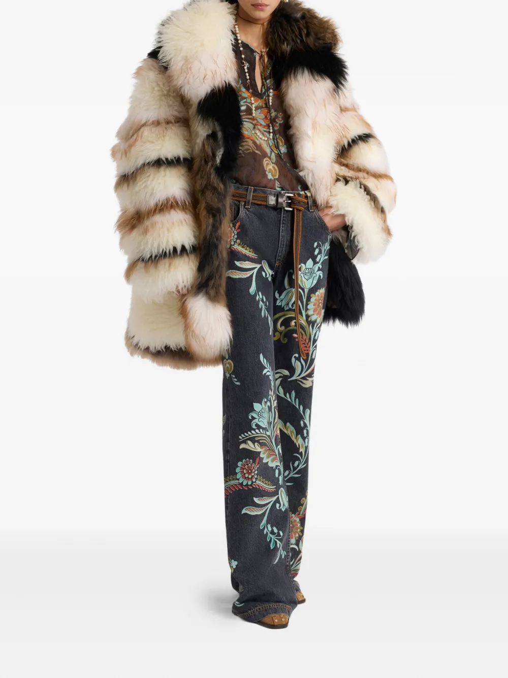 ETRO معطف مخيوط | معاطف فرو صناعي | Image 2