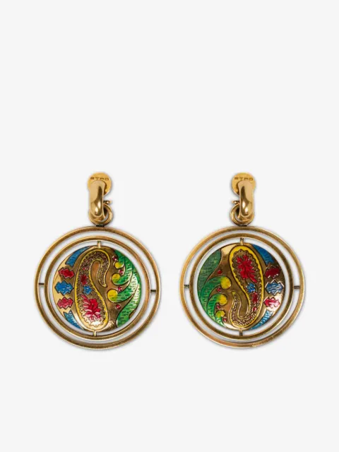 ETRO paisley button drop earrings