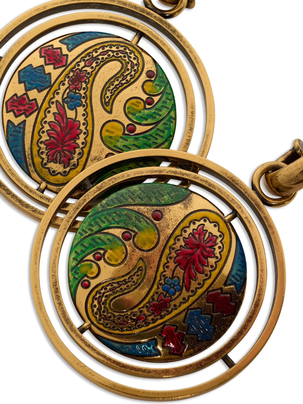 Etro Paisley Button Drop Earrings In Gold
