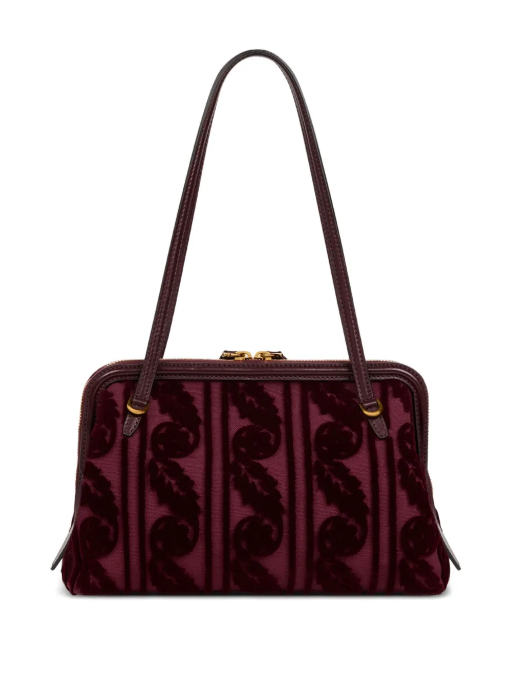 Etro Embroidered Shoulder Bag In Red