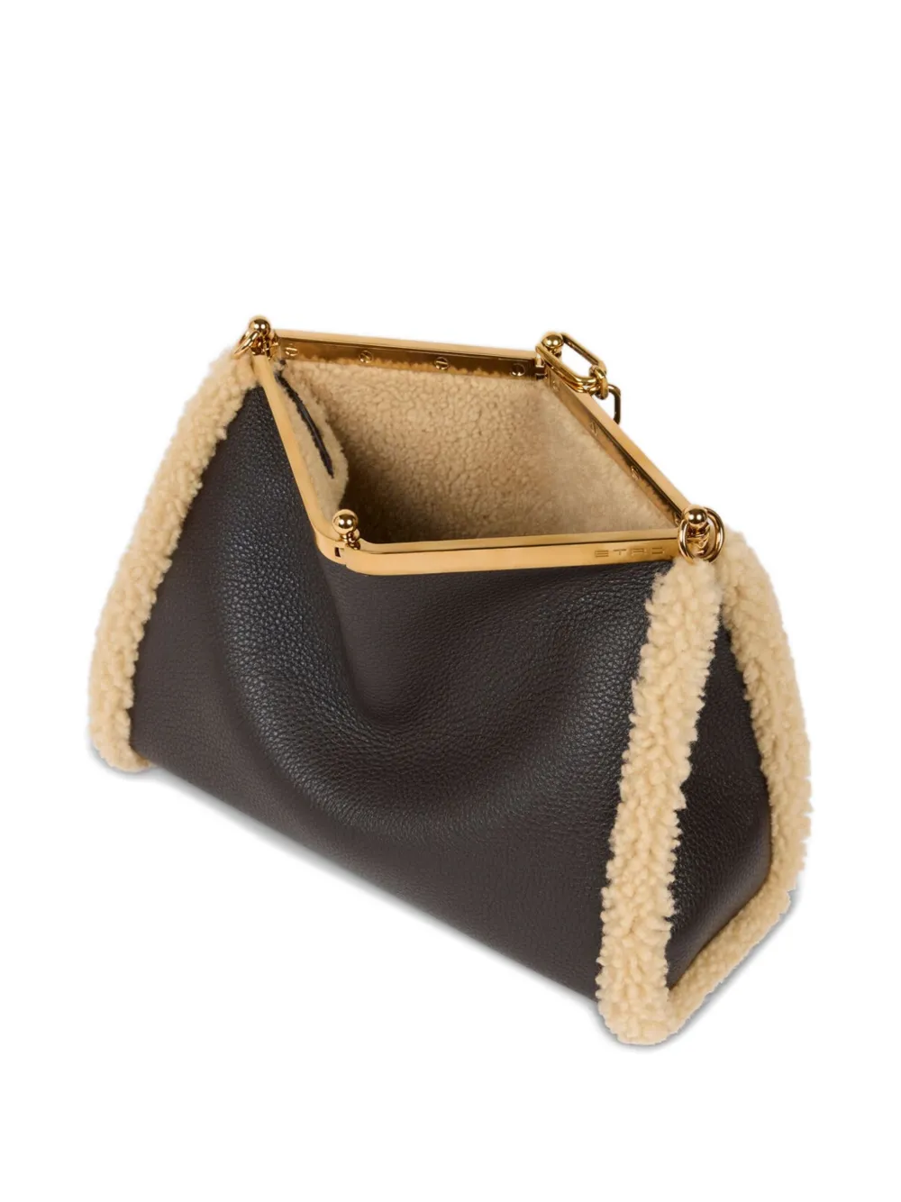 ETRO VELA medium schoudertas met lammy afwerking Bruin