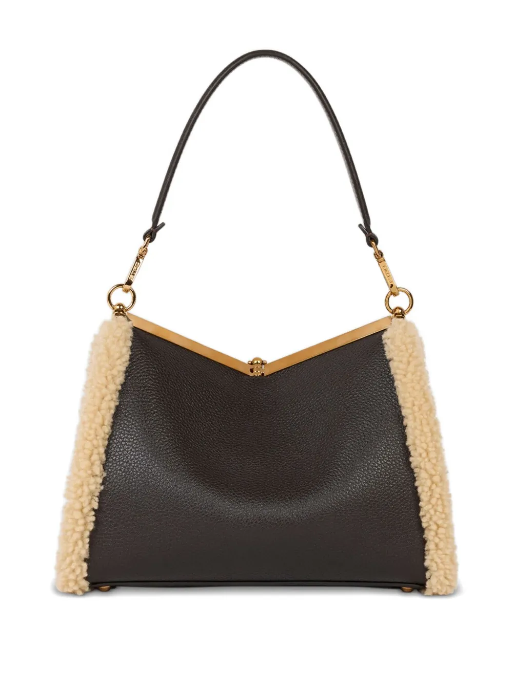 ETRO VELA medium schoudertas met lammy afwerking - Bruin