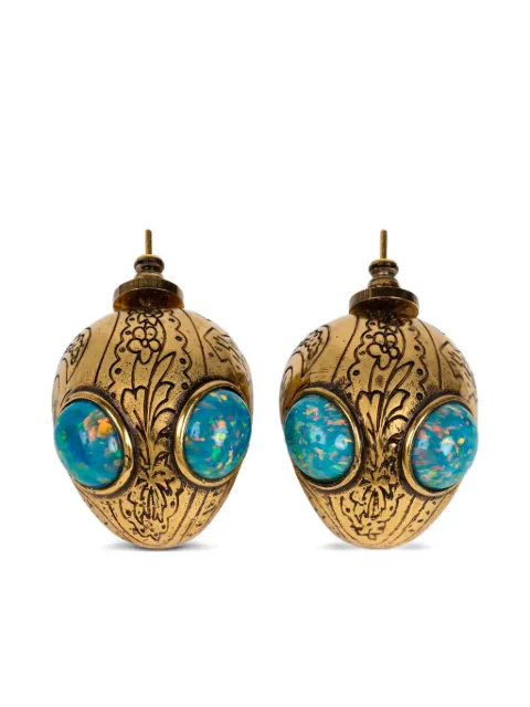 ETRO floral-etched opal earrings