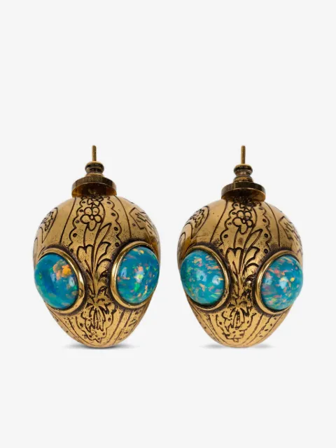 ETRO boucles d'oreilles à fleurs gravées