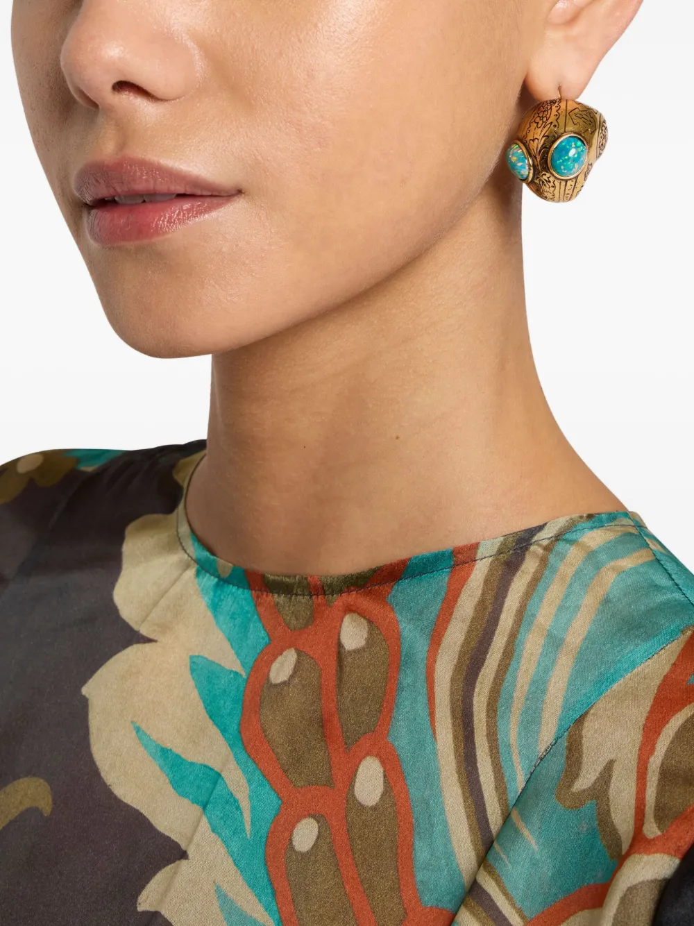 ETRO Oorbellen met opaal en bloemdetail - Goud