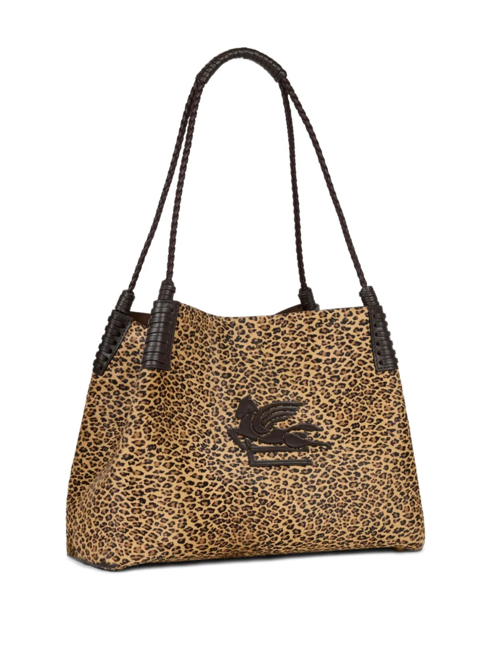 ETRO Kleine Libra shopper met luipaardprint Beige