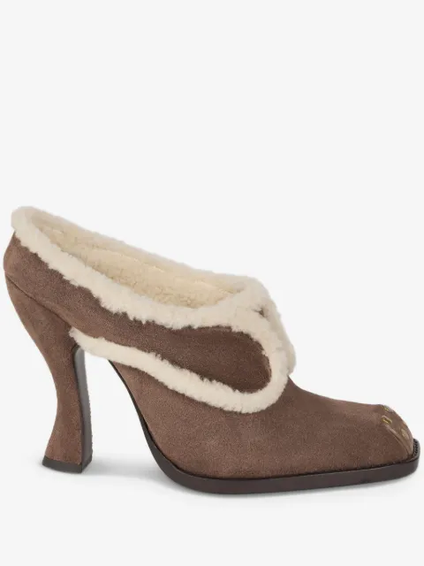 ETRO 105mm shearling-trimmed suede mules