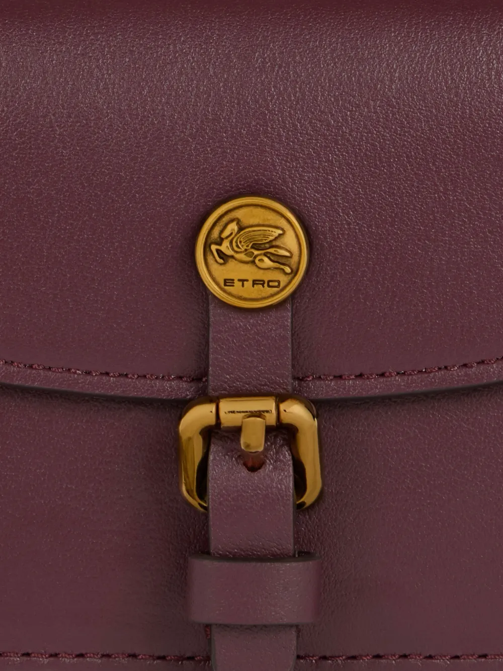 Etro Small Pony Leather Card Holder In Burgundy