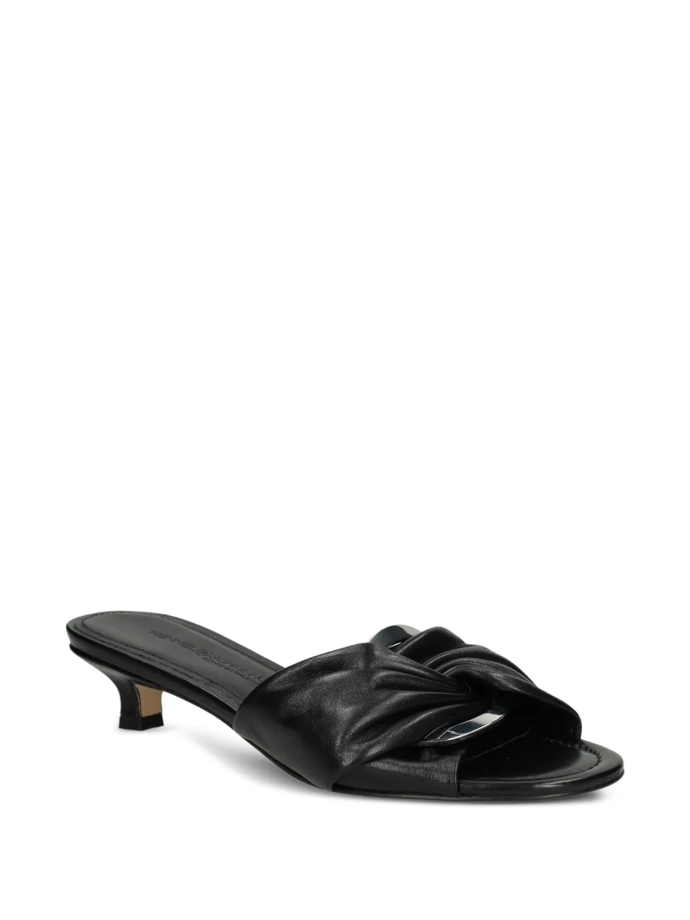 Kennel & Schmenger Leren sandalen met geknoopt detail en hak Zwart