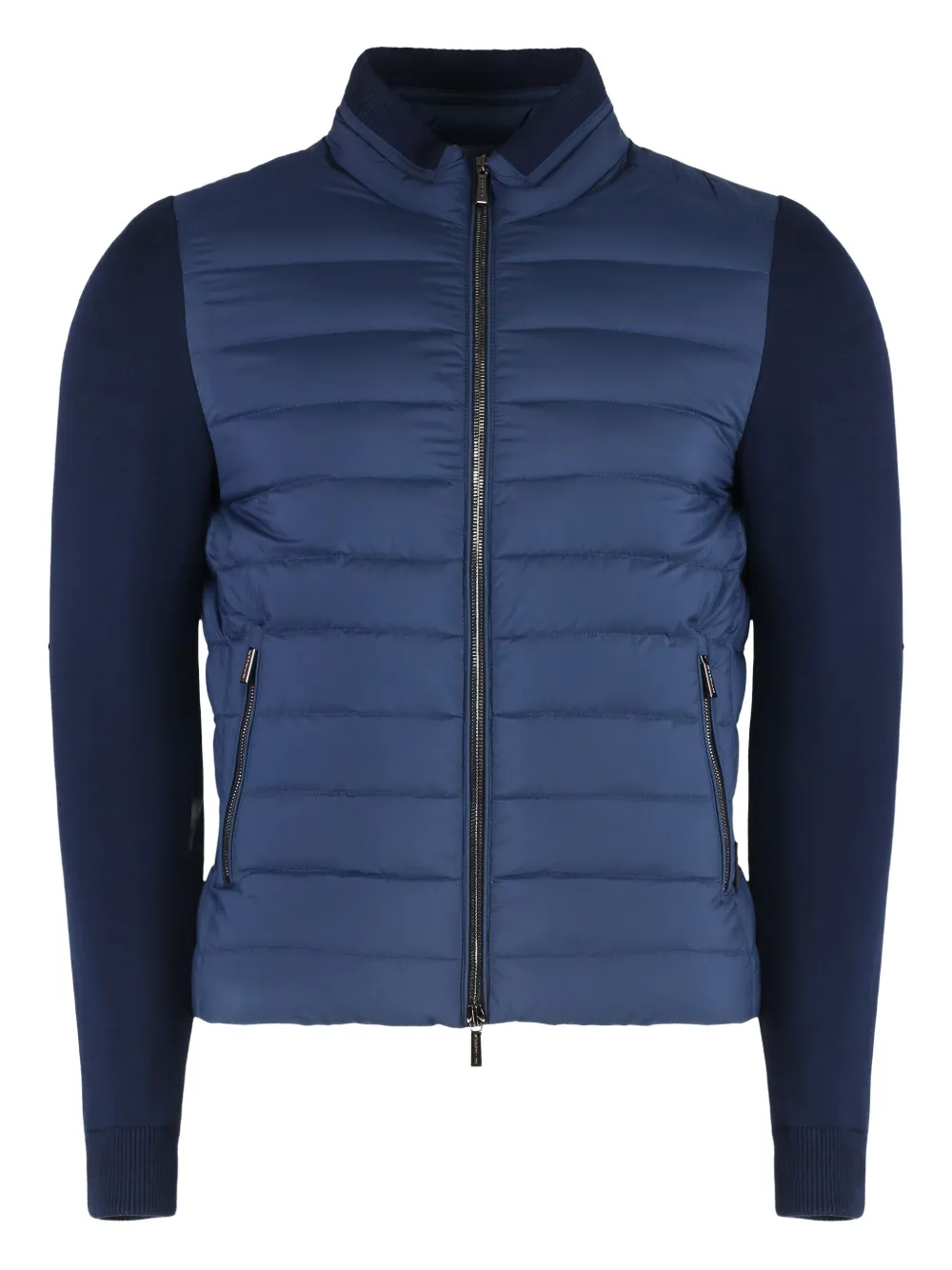 Moorer knitted-sleeve bomber jacket Blauw