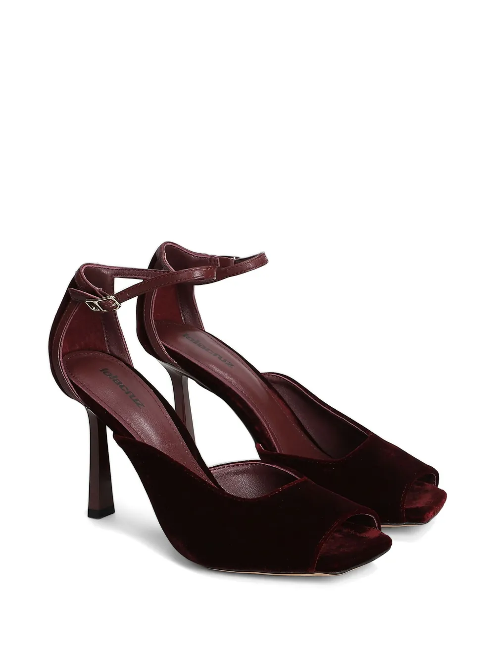 Lola Cruz 90 mm sandalen met open neus en enkelbandje Rood