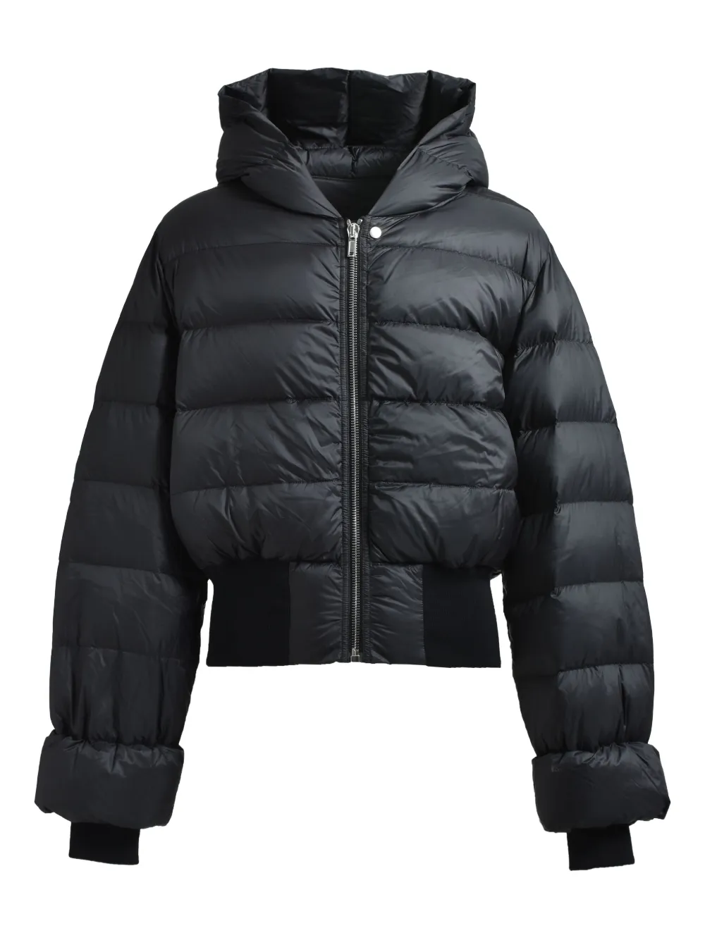 Rick Owens Long-sleeved Down Jacket In Black