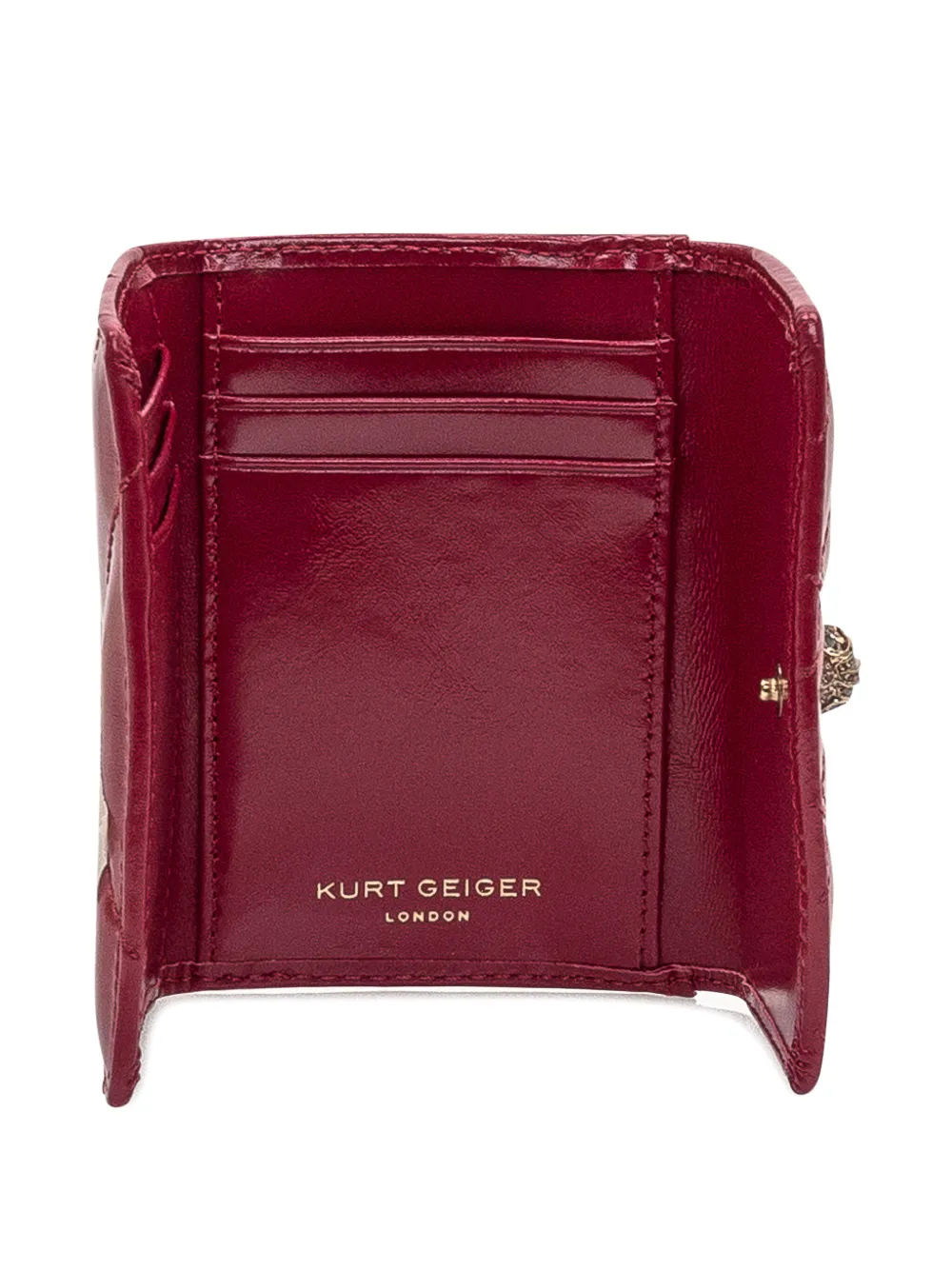 Kurt Geiger Quilted Flap Wallet In Red