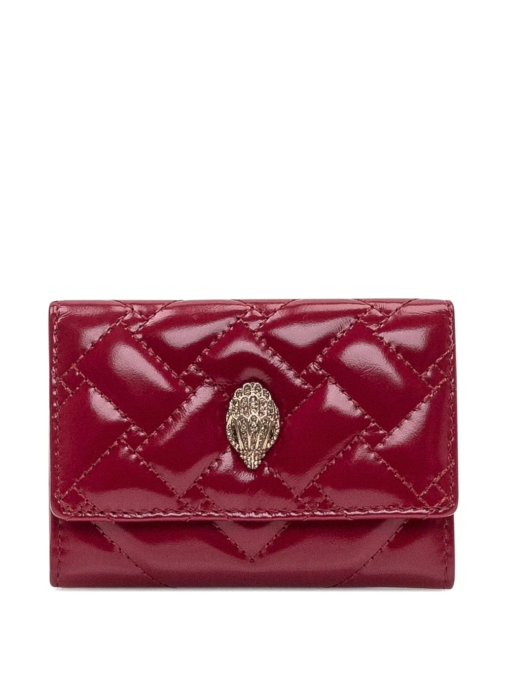 Kurt Geiger Quilted Flap Wallet In Red