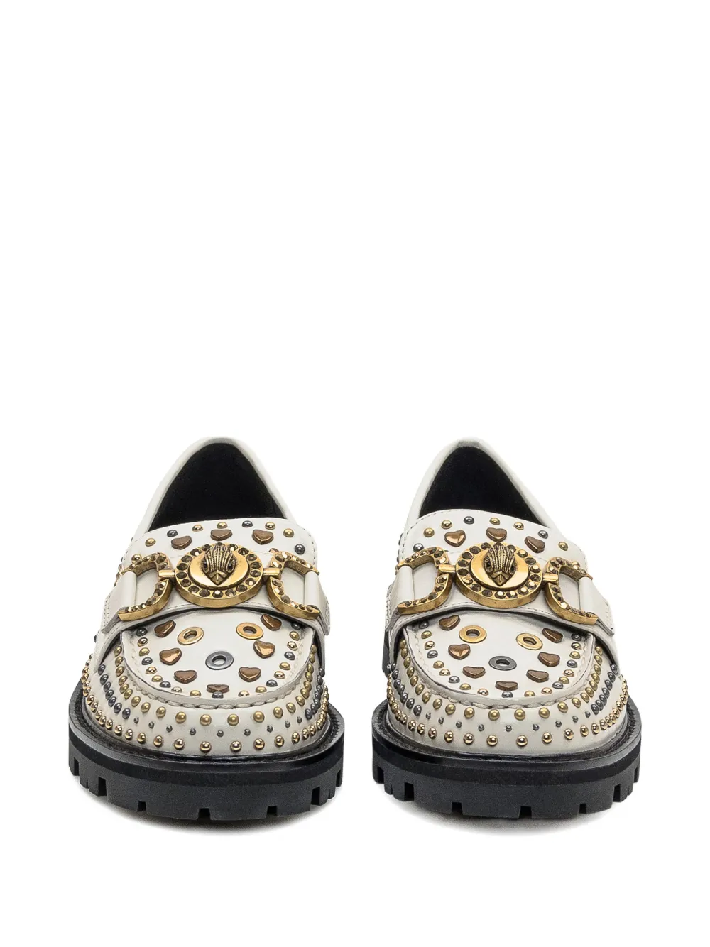 Kurt Geiger Mansion Stud-embellished Loafers In Neutral