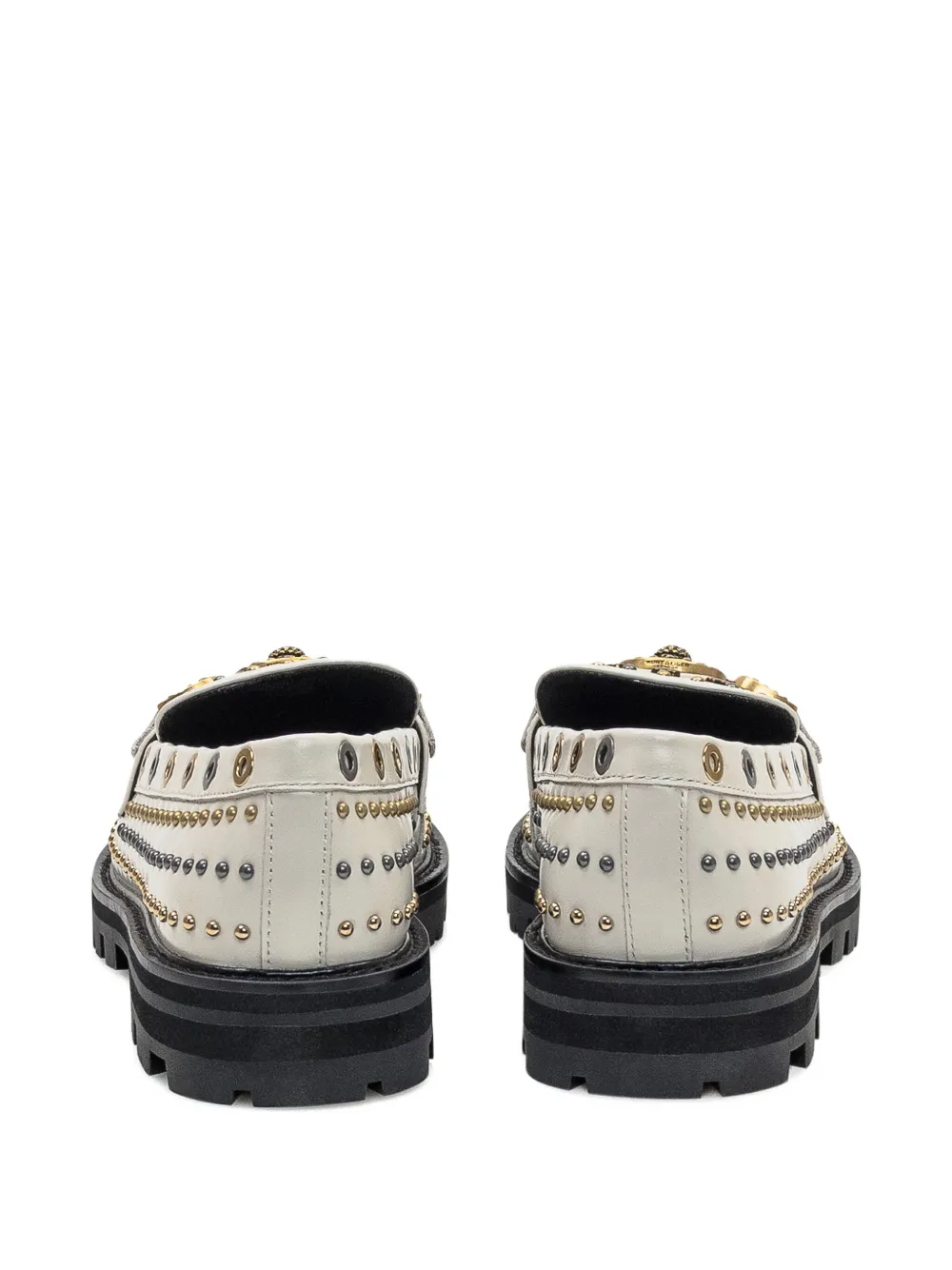 Kurt Geiger Mansion Stud-embellished Loafers In Neutral