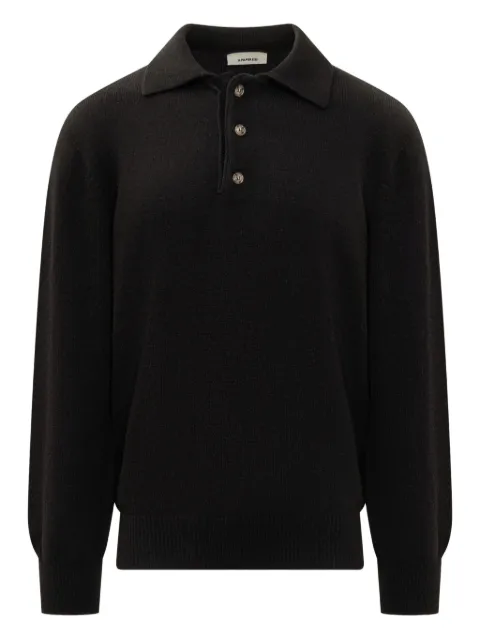 A Paper Kid knitted long-sleeve polo shirt 