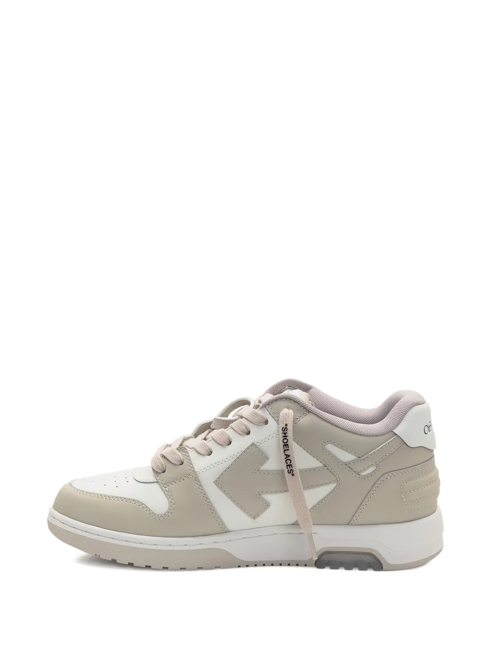 Off-White Out Of Office arrow-detail calfskin sneakers Neutrals