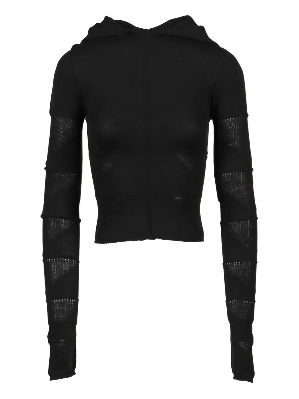 Rick Owens Maglia Hooded Top In Black