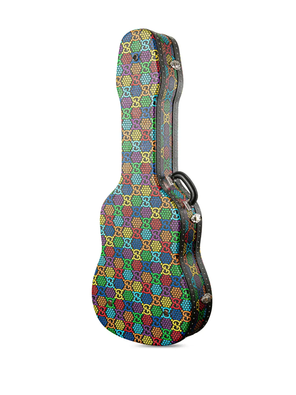 Pre-owned Gucci 2016-2025 Gg Supreme Psychedelic Guitar Case Travel Bag In Multi