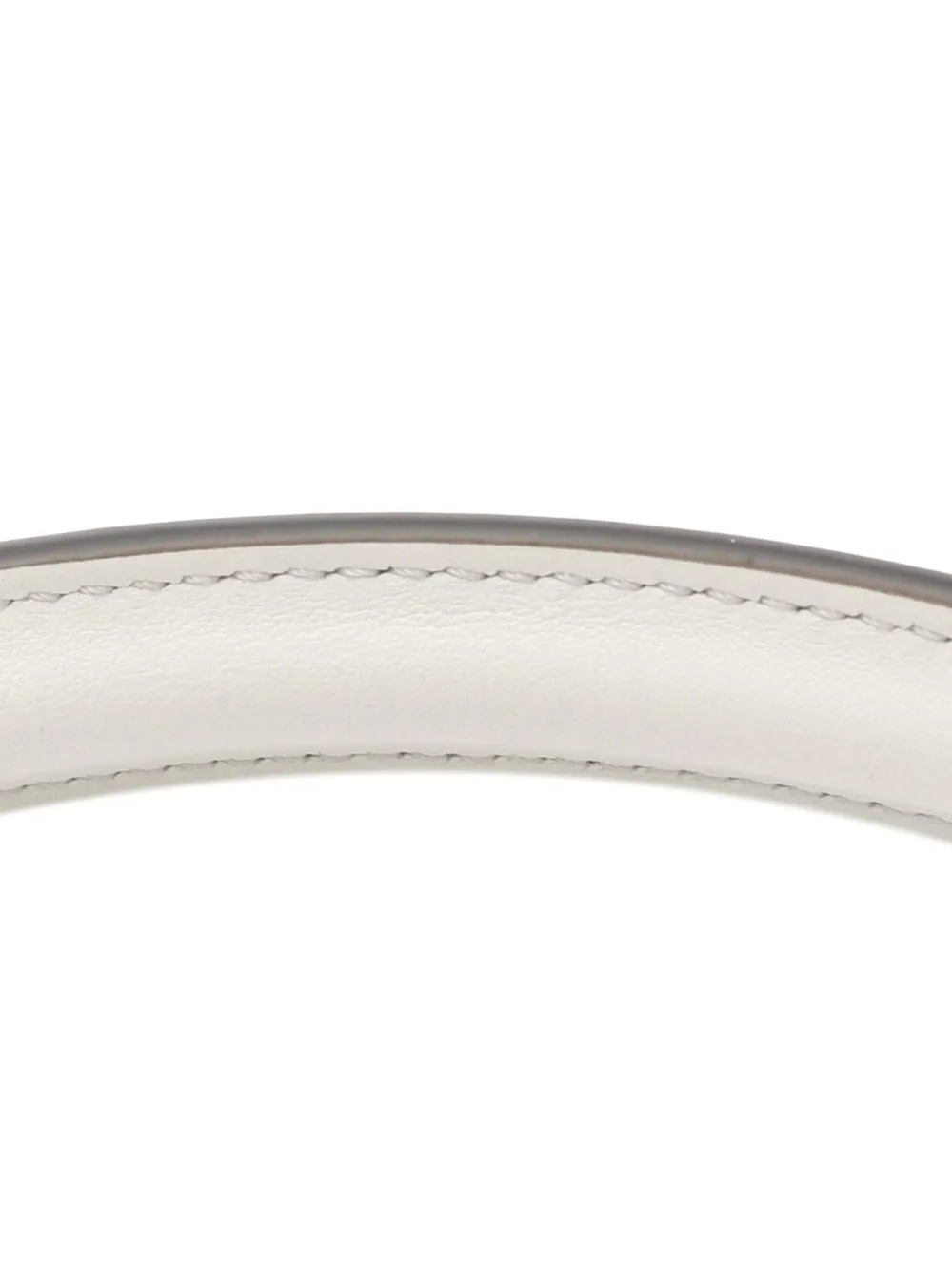 Pre-owned Fendi 2010-2025 Versace Vitello Seta Fendace Mini Brooch Baguette Satchel In White