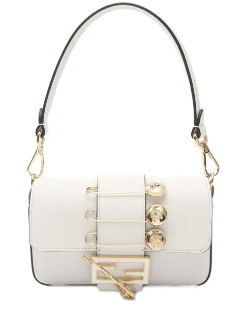 Fendi Pre-Owned 2010-2025 Versace Vitello Seta Fendace Mini Brooch Baguette satchel
