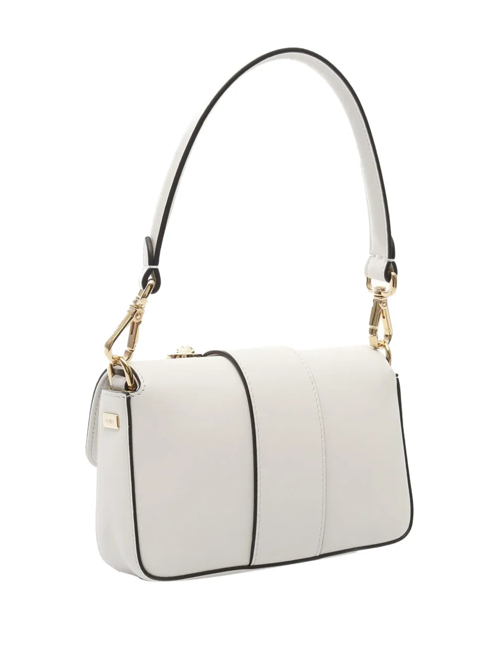 Pre-owned Fendi 2010-2025 Versace Vitello Seta Fendace Mini Brooch Baguette Satchel In White