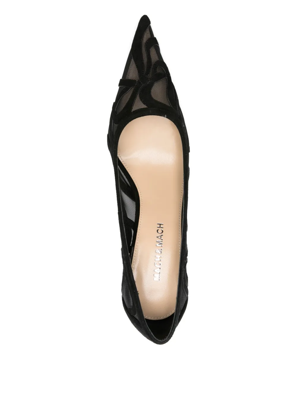 Mach&mach 85mm Pointed-toe Mesh Pumps In Black