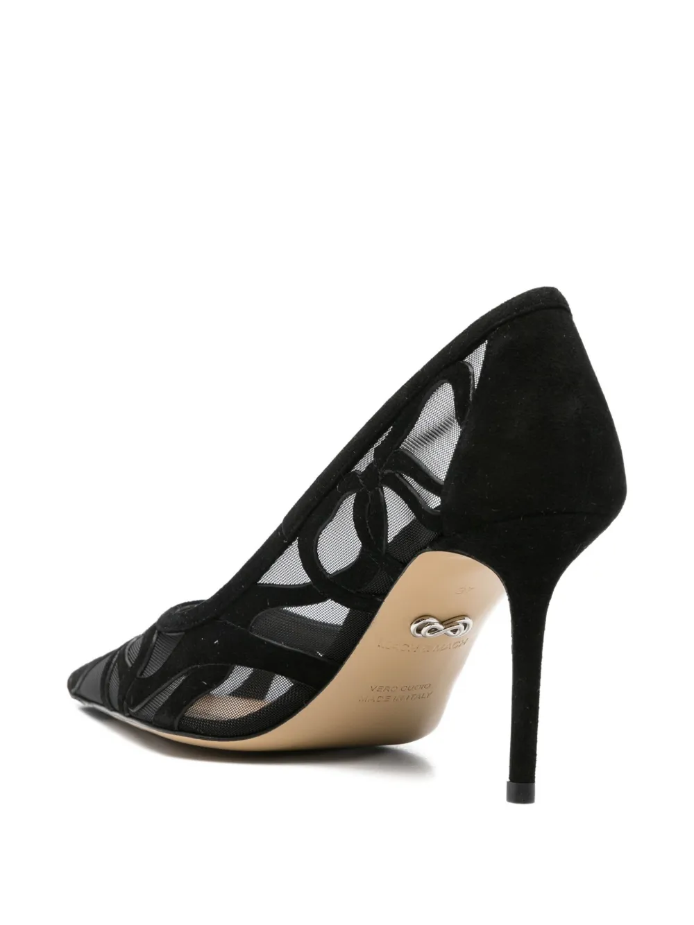 Mach&mach 85mm Pointed-toe Mesh Pumps In Black