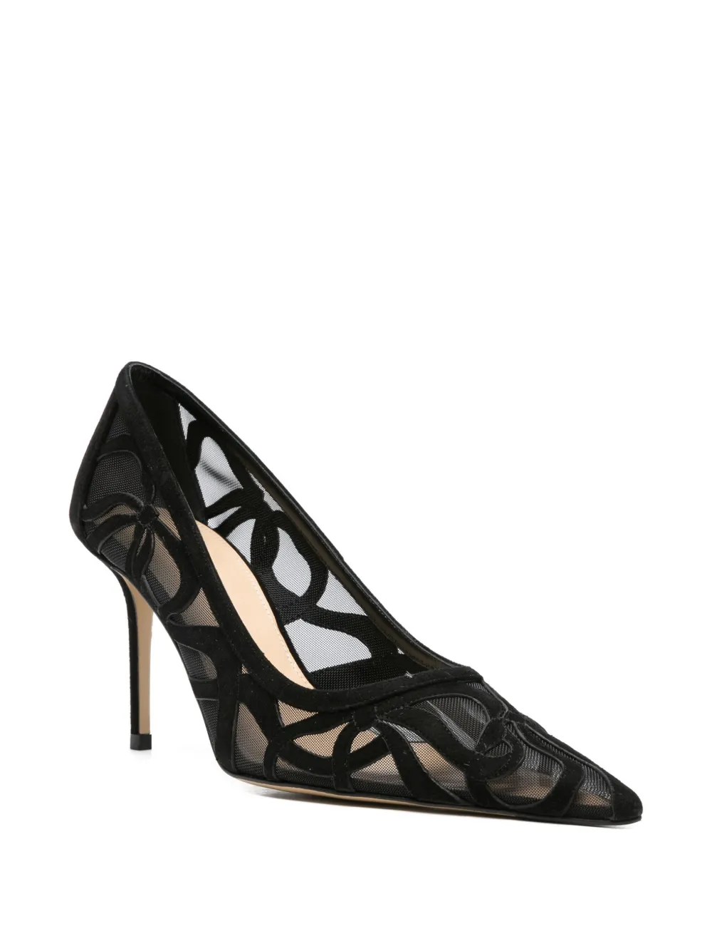 Mach&mach 85mm Pointed-toe Mesh Pumps In Black