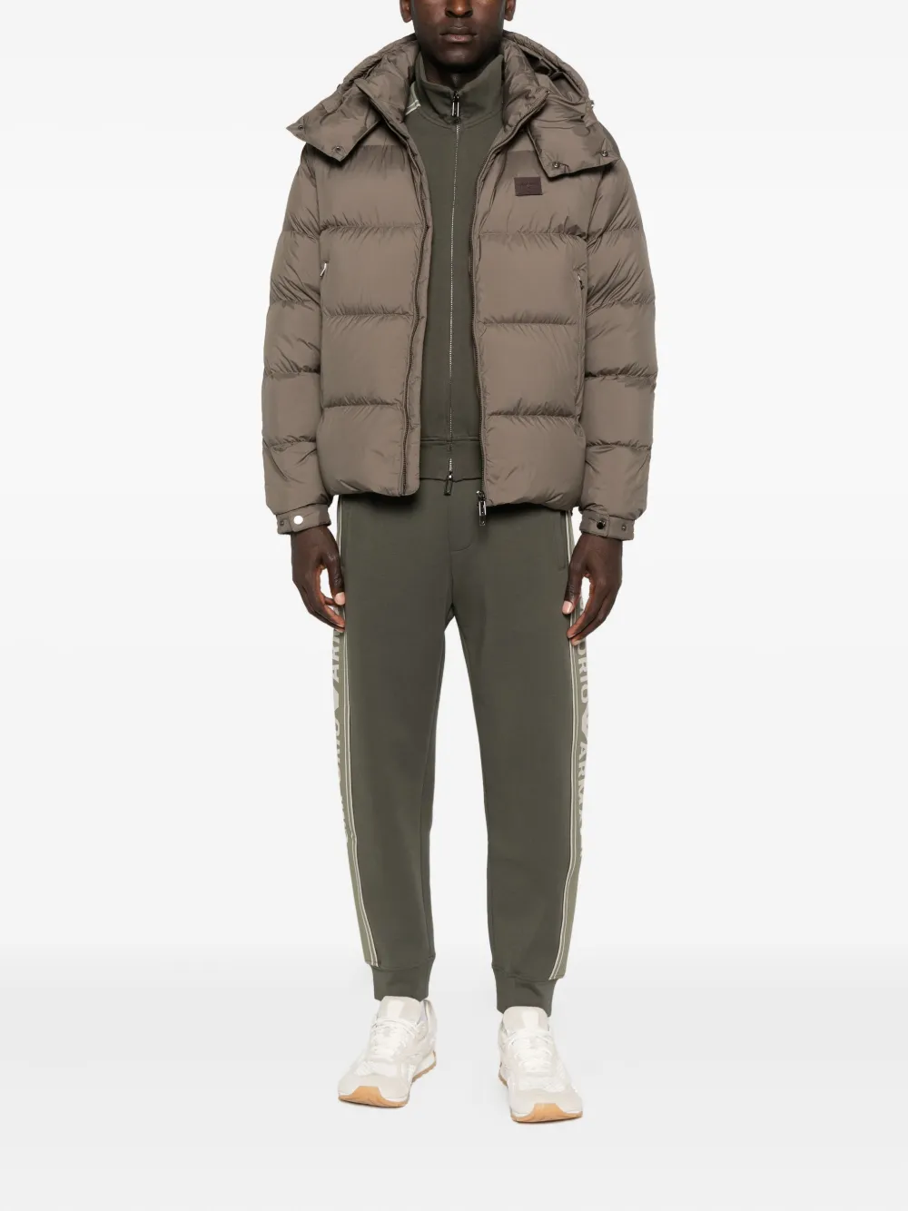 Emporio Armani Gewatteerde jas met capuchon - Beige