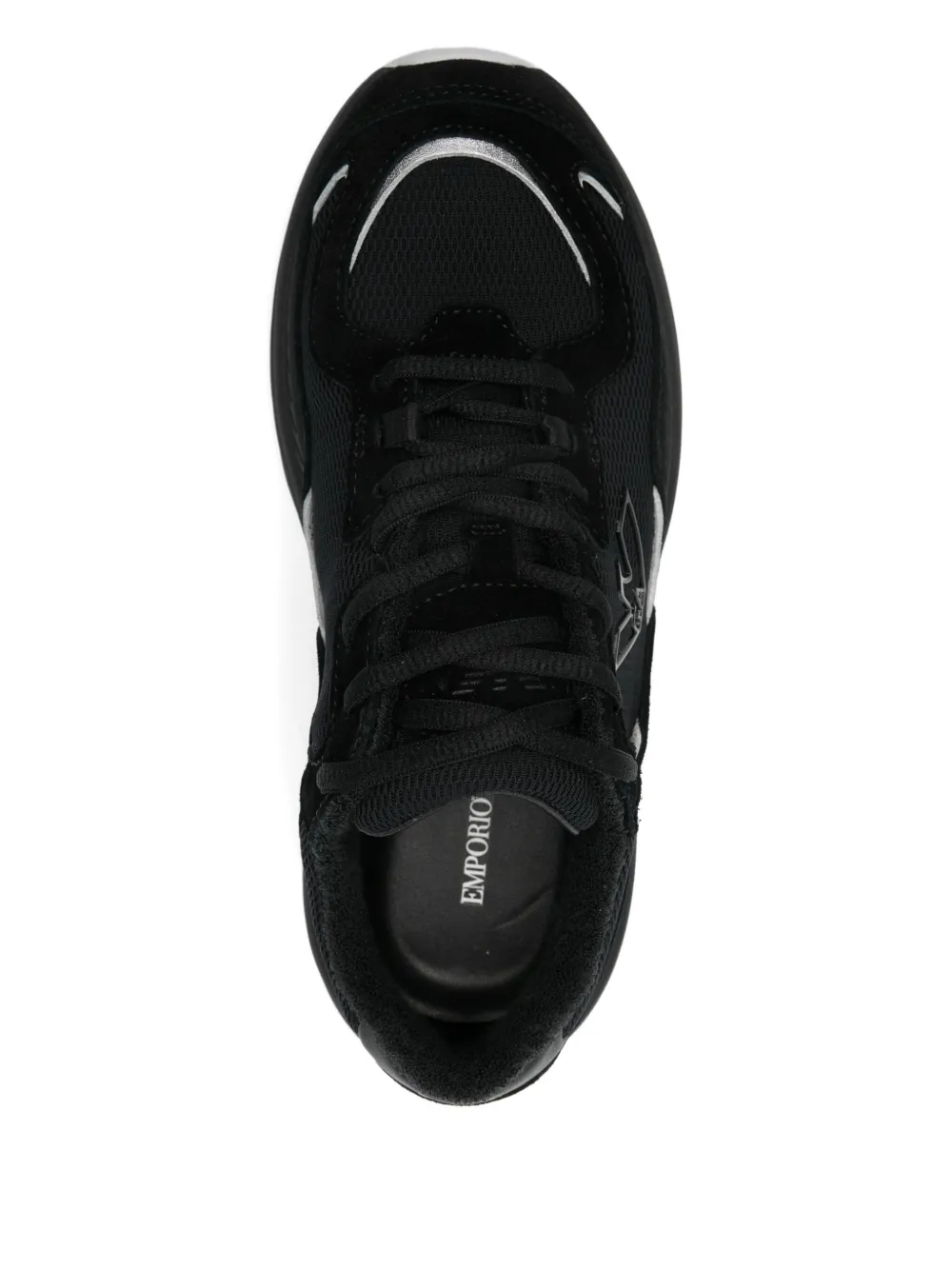 Emporio Armani suede-panel lace-up sneakers Black