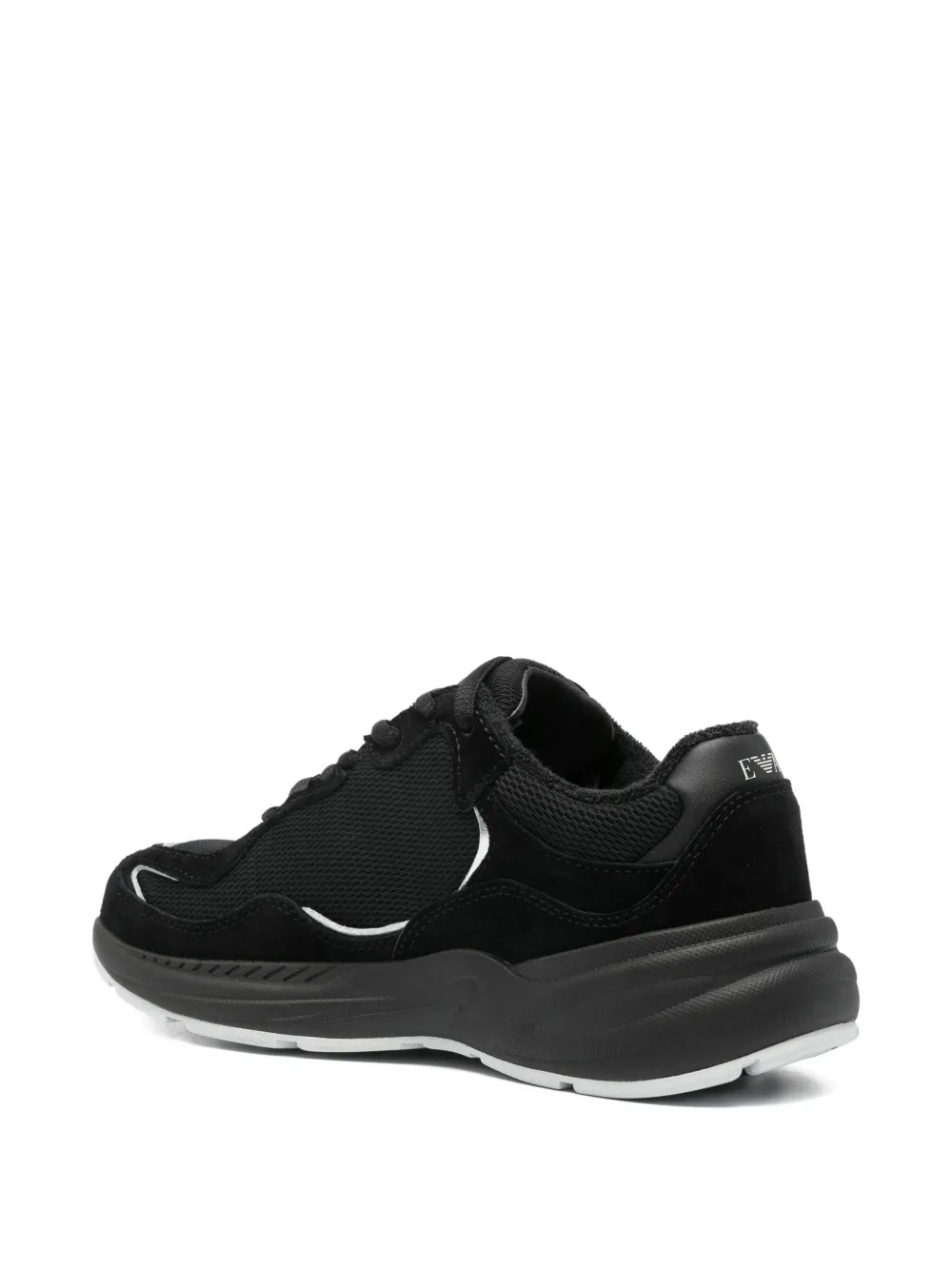 Emporio Armani suede-panel lace-up sneakers Black