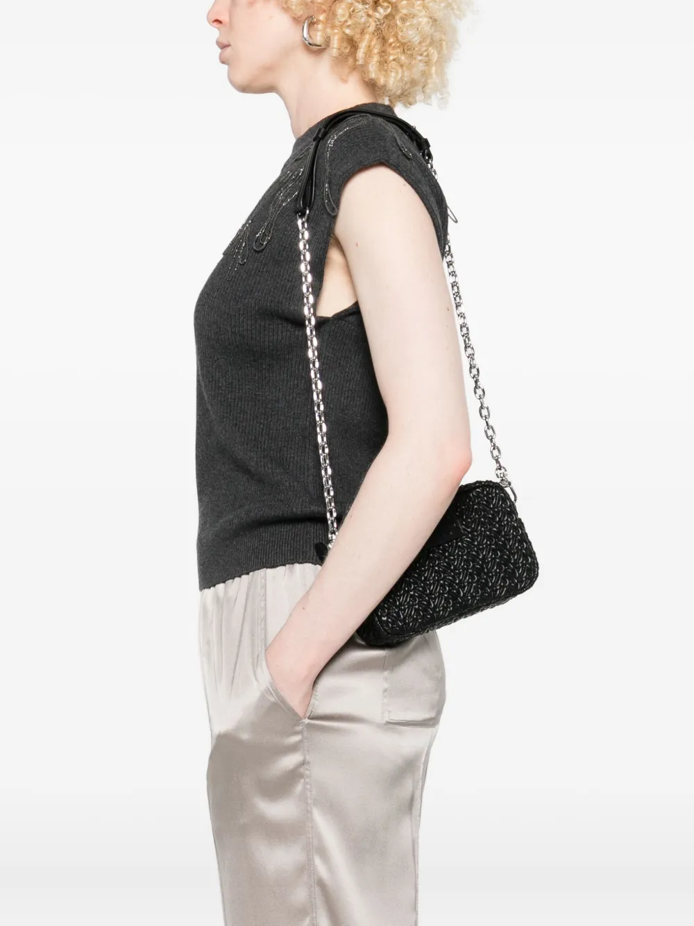 Emporio Armani Gewatteerde schoudertas - Zwart