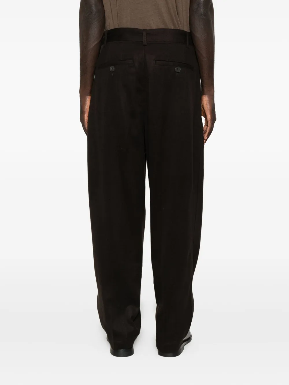 Emporio Armani Broek met ceintuur Bruin