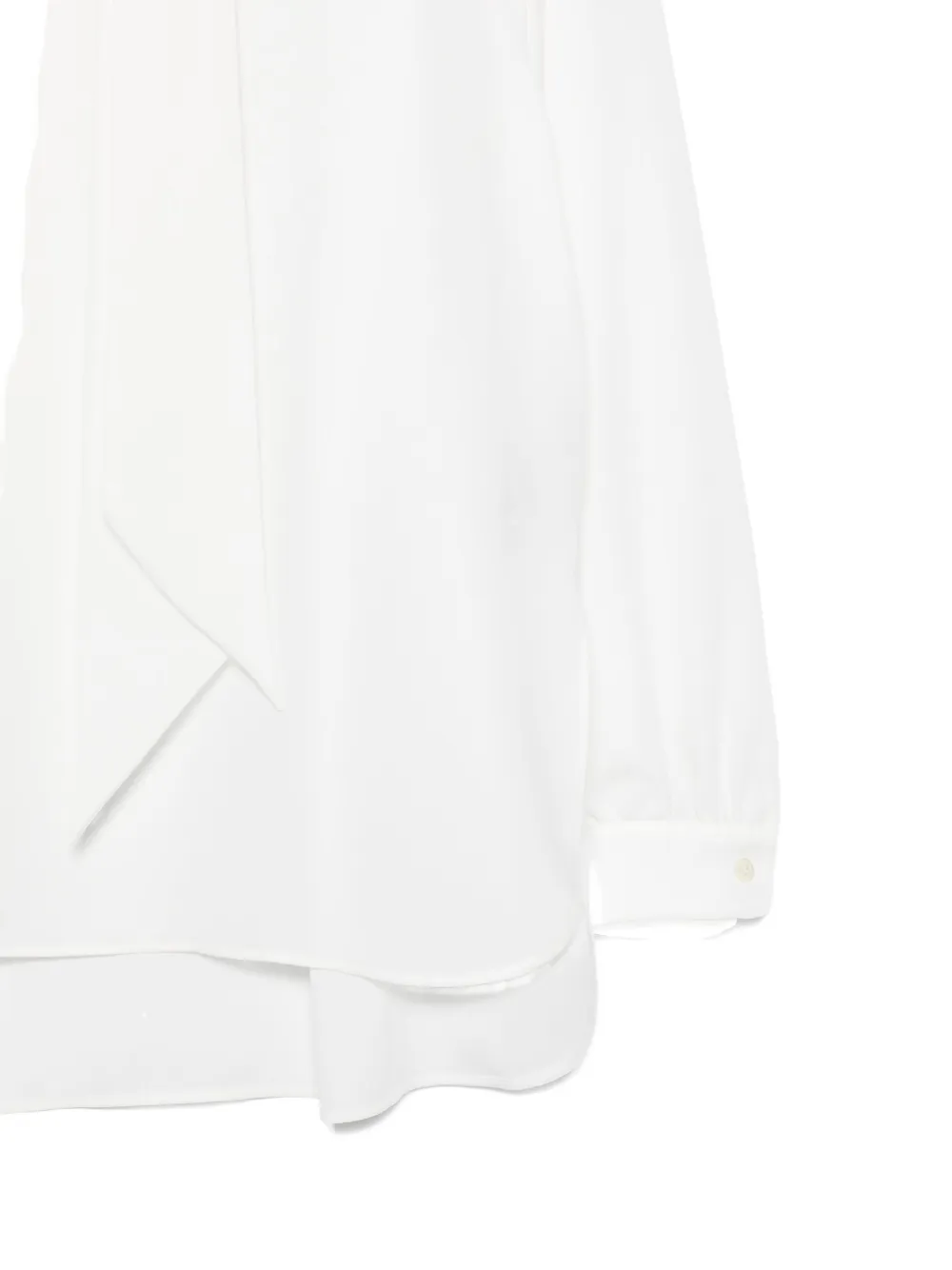 Emporio Armani Neck Tie Blouse High-low Hem In White