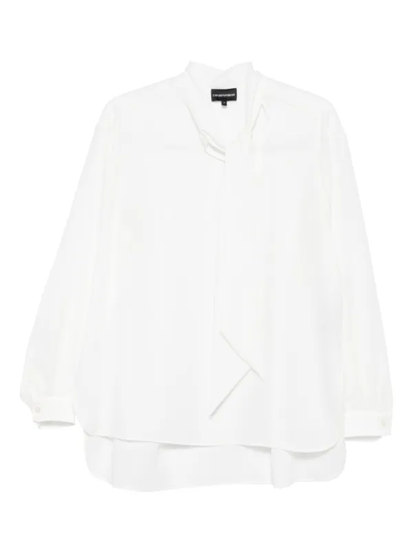 Emporio Armani Neck-tie Blouse in White