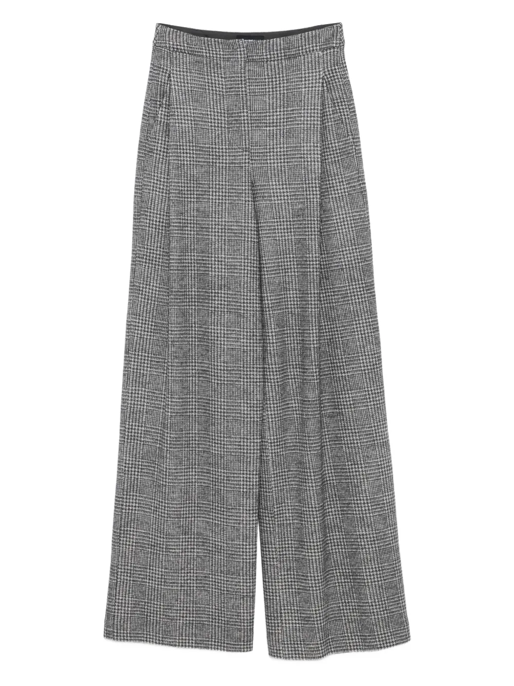 Emporio Armani pleated check-pattern trousers | Grey | Image 1