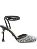 MACH & MACH 95mm crystal-embellished ankle-strap pumps - Black