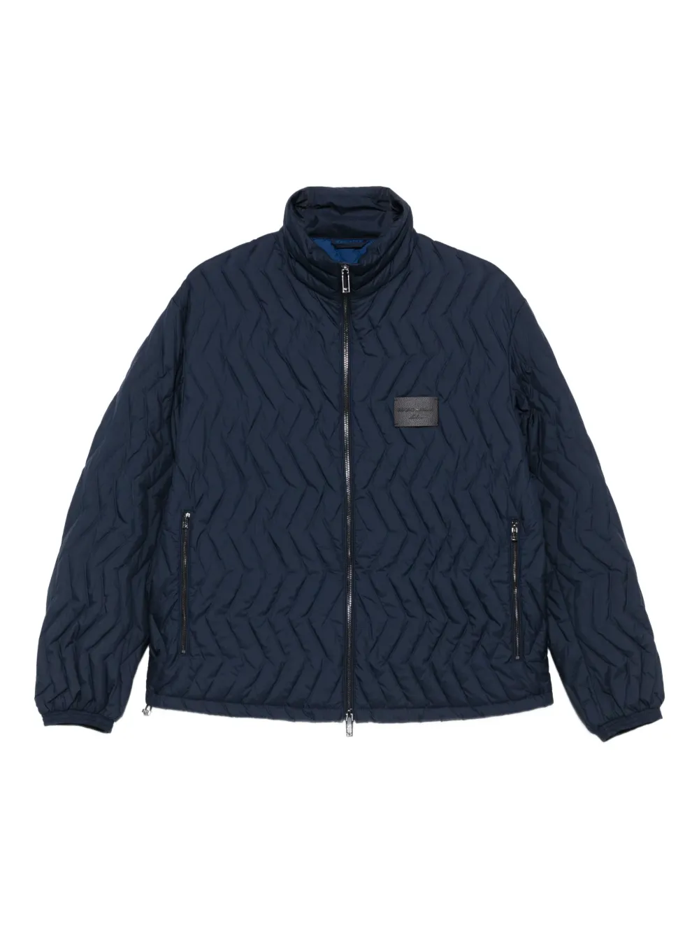 Emporio Armani quilted chevron-pattern jacket | Blue | Image 1